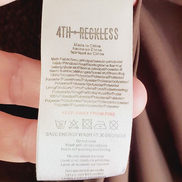 4th & Reckless TAMIL COAST OVERSIZED COAT Womens Faux Shearling Trench SZ XL - Picture 6 of 8